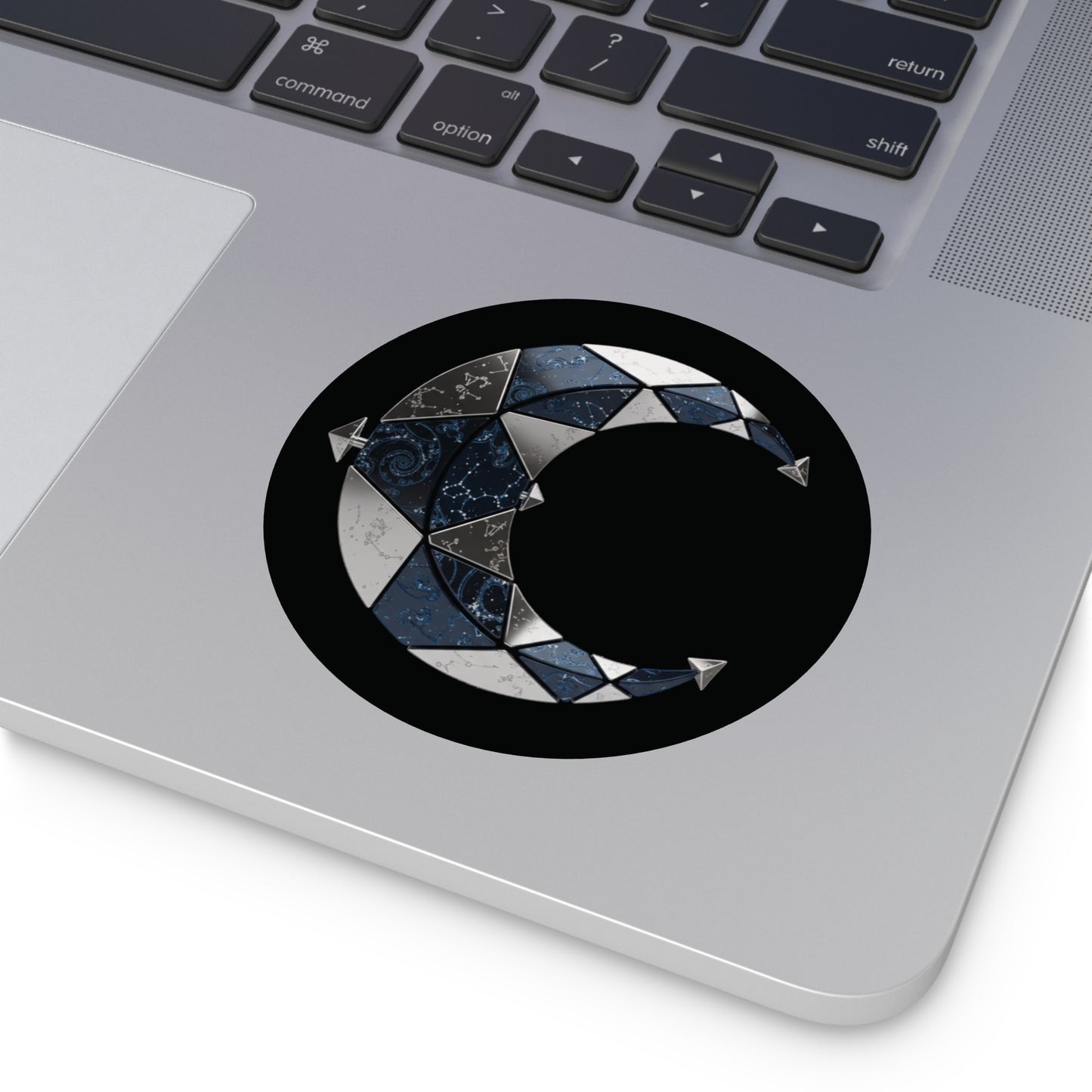 Nocturne Crescent — Geometric Lunar Vinyl Sticker