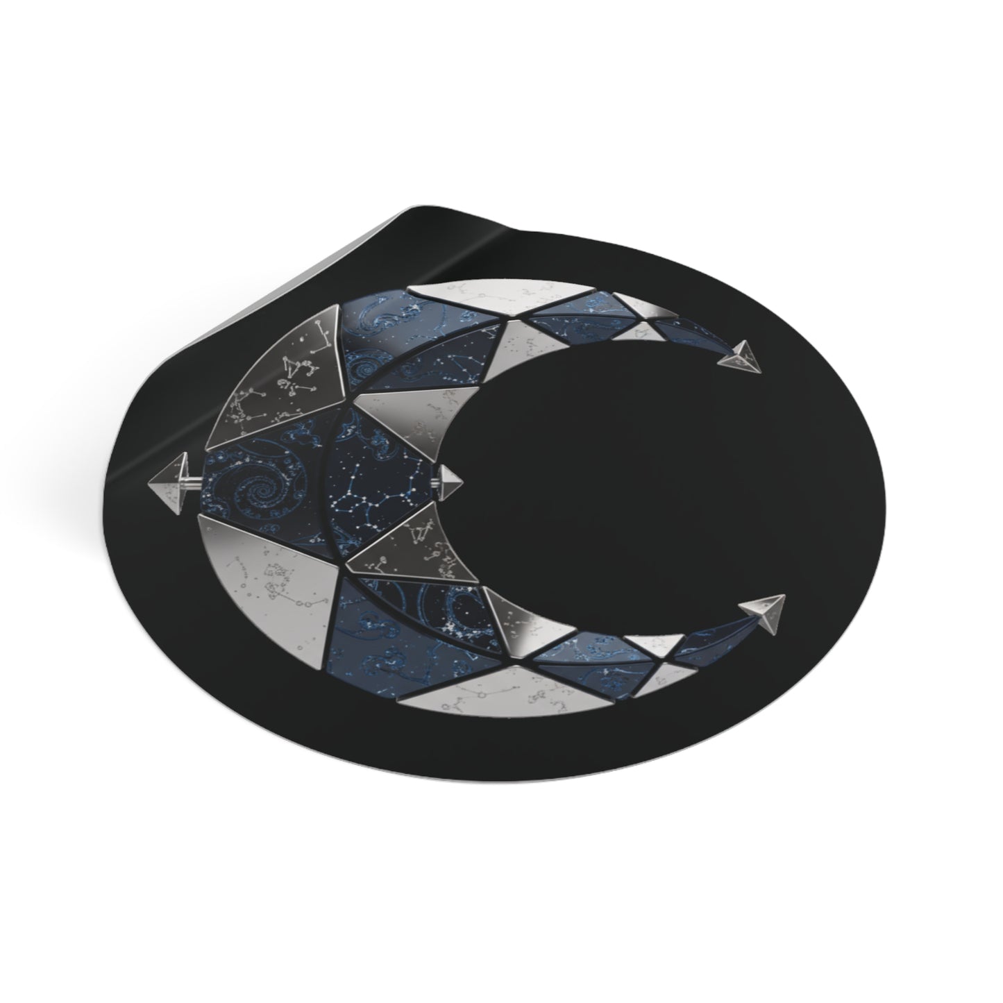 Nocturne Crescent — Geometric Lunar Vinyl Sticker