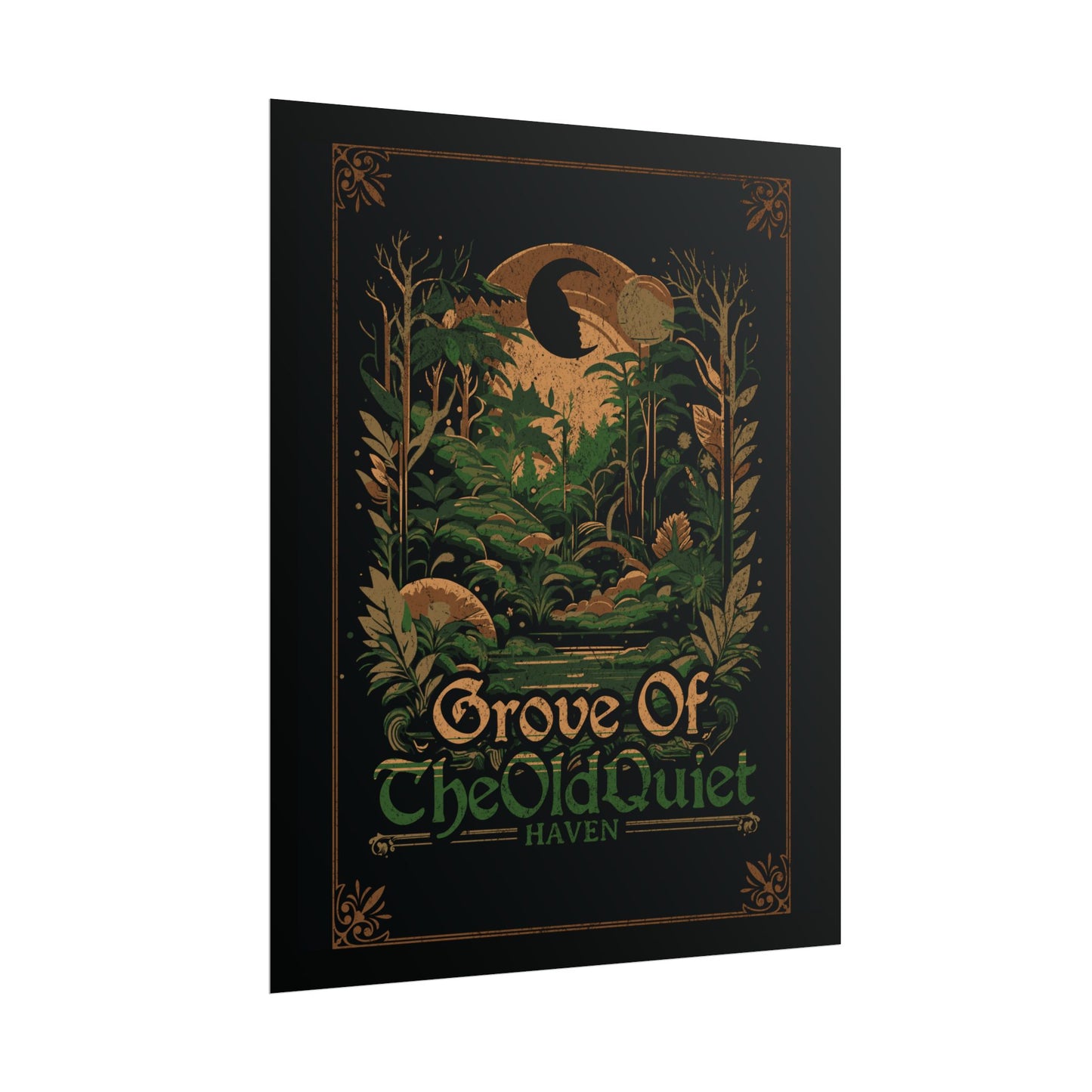 Grove of the Old Quiet Poster | Vintage Forest Moon Art Print