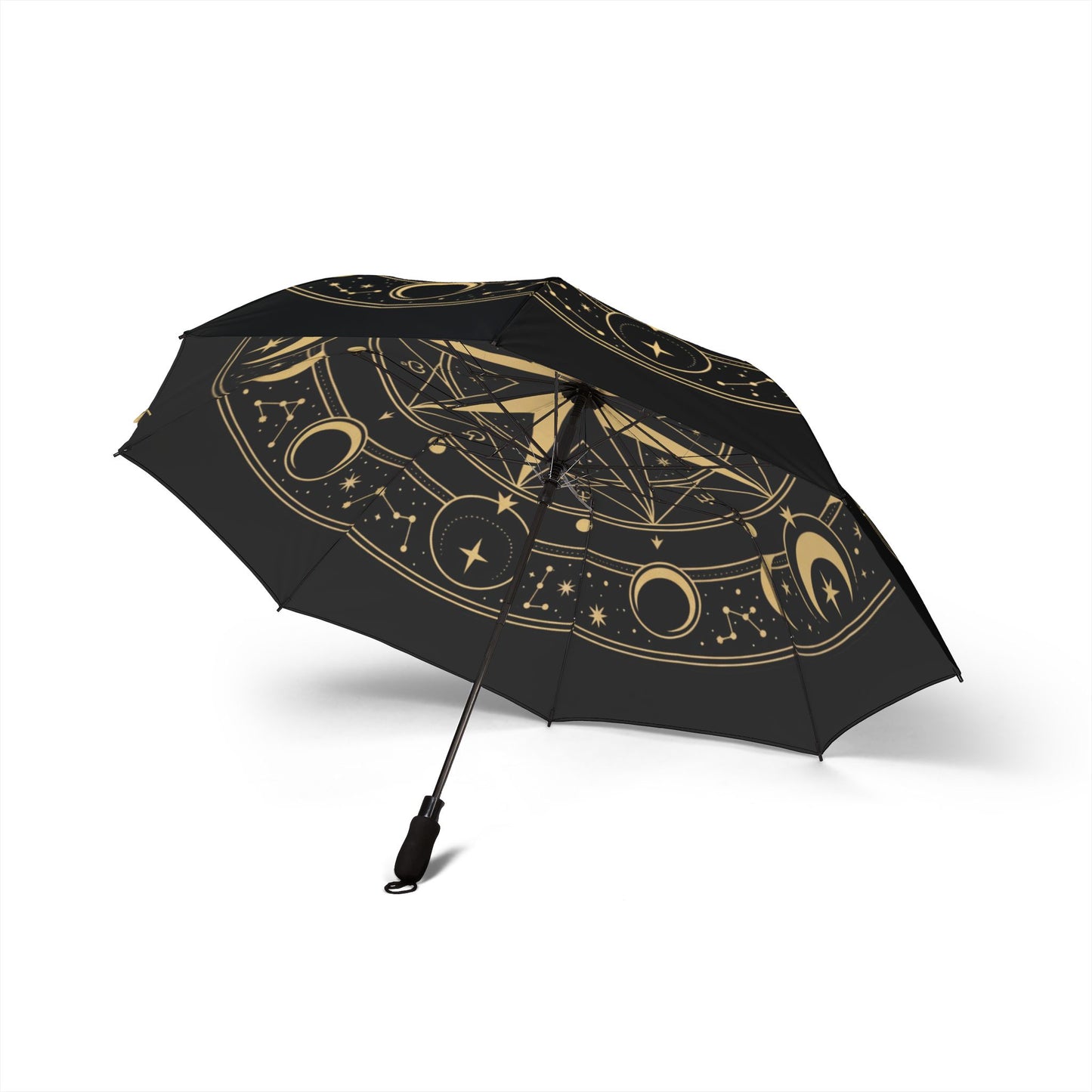 Astral Compass Umbrella — Gold Zodiac & Star Chart