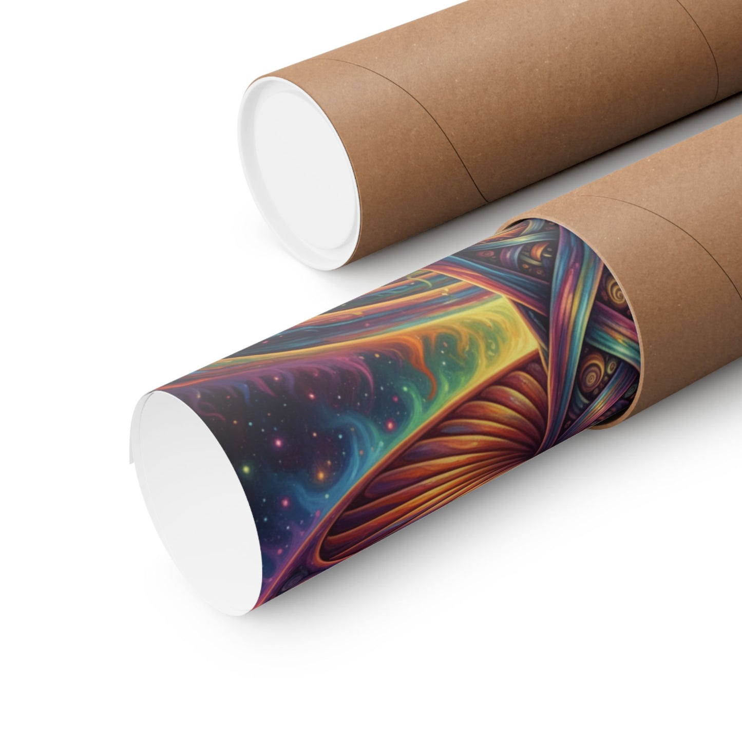 Cosmic Mycelium Portal — Vibrant Trippy Matte Vertical Print