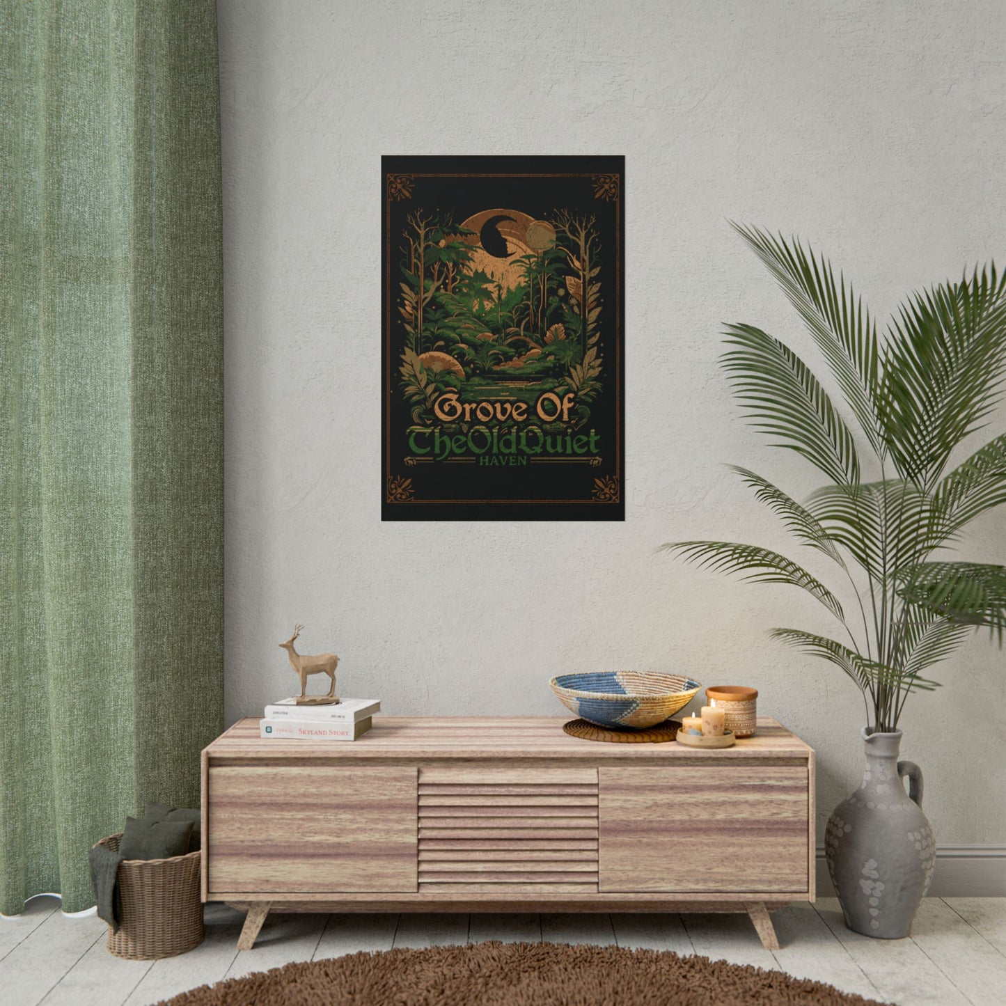 Grove of the Old Quiet Poster | Vintage Forest Moon Art Print