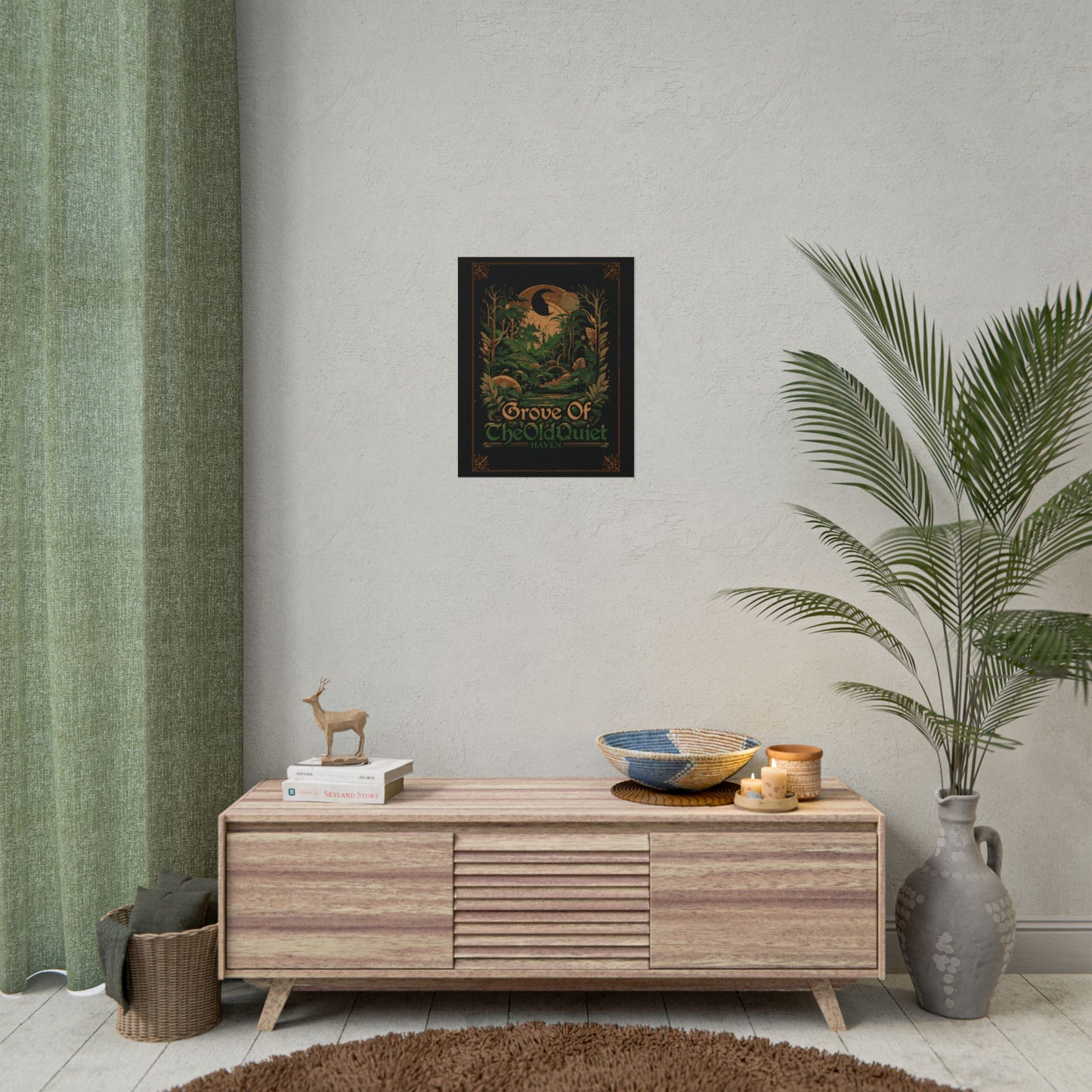 Grove of the Old Quiet Poster | Vintage Forest Moon Art Print