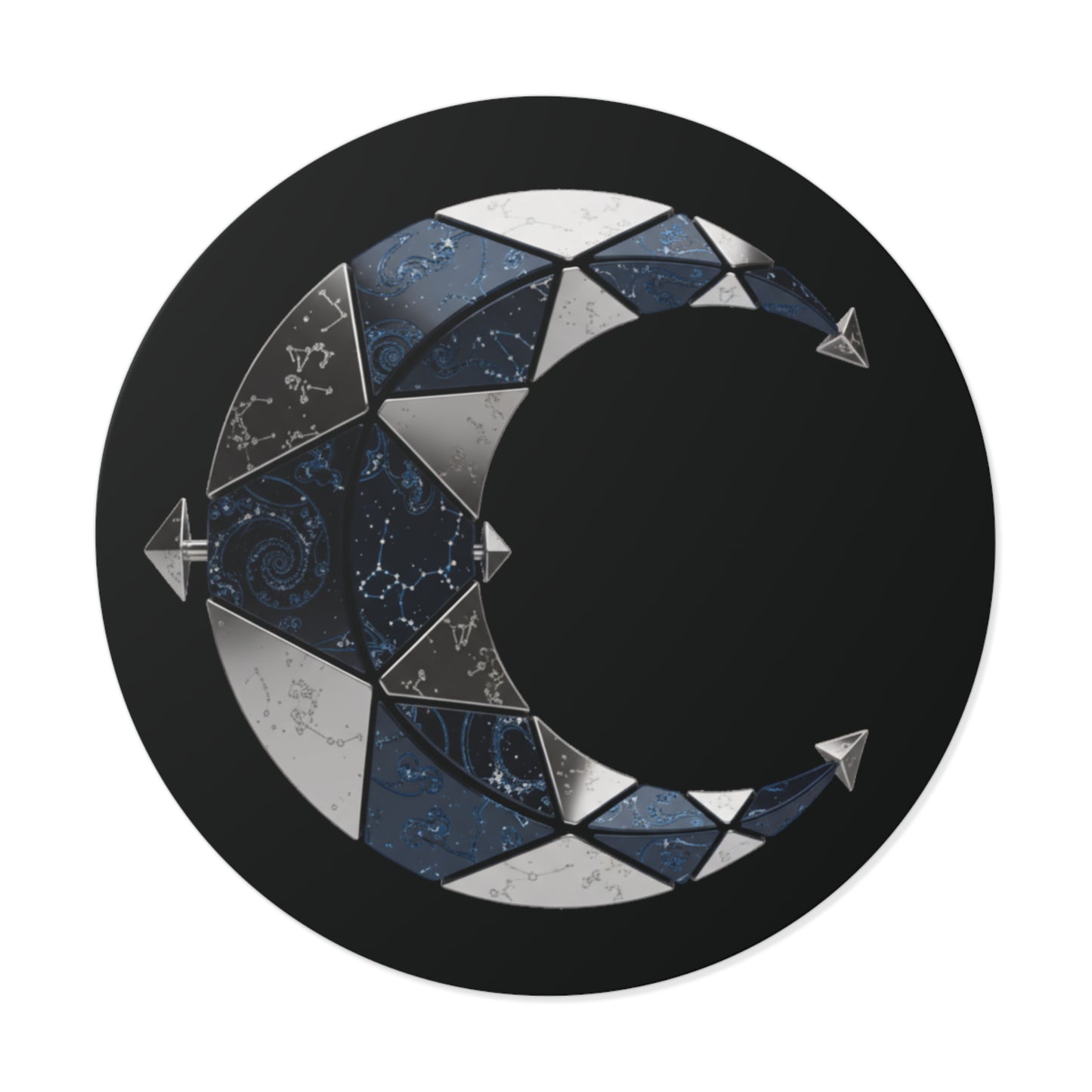 Nocturne Crescent — Geometric Lunar Vinyl Sticker