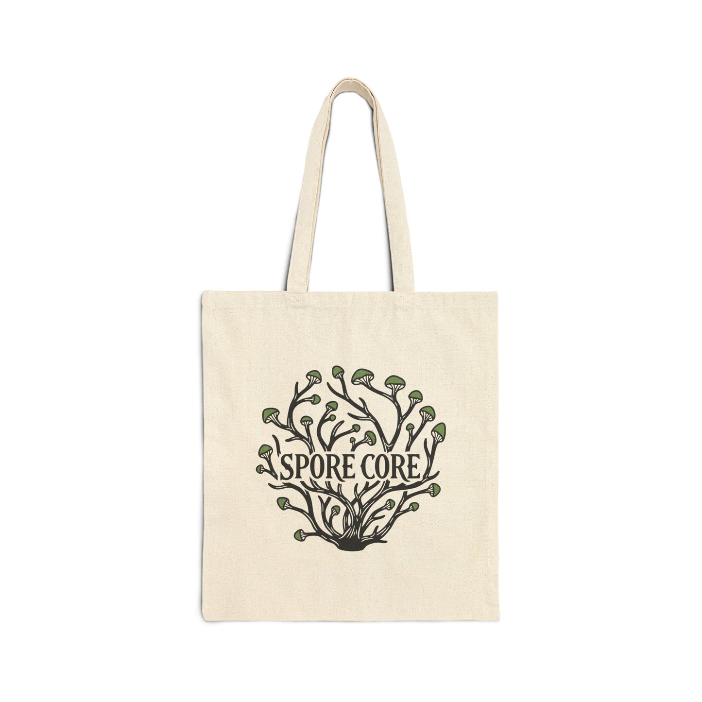 Mushroom Spore Core Cotton Tote Bag – Botanical Fungi Market Bag