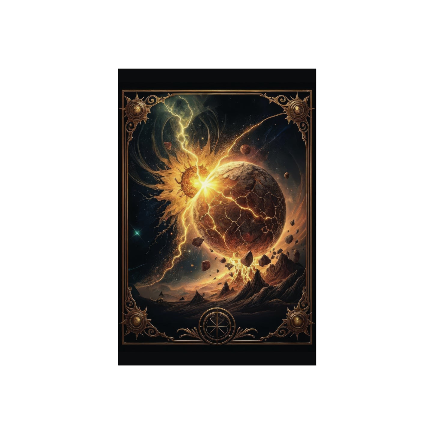Celestial Cataclysm Wall Art — Exploding Planet Cosmic Print