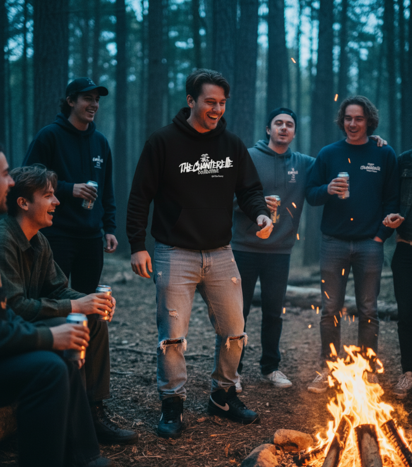 The Chanterelle Collective Hoodie — Wild Food Society Collection (Dark Color Vibe)