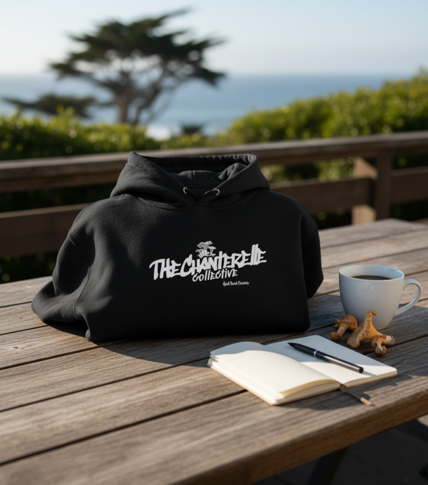 The Chanterelle Collective Hoodie — Wild Food Society Collection (Dark Color Vibe)
