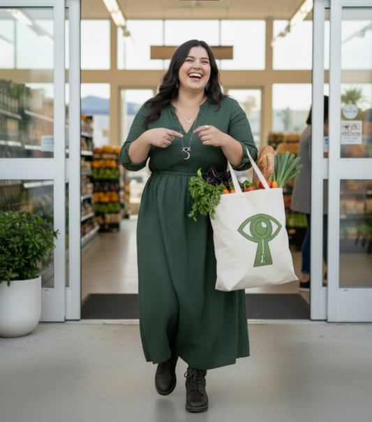 Wild Food Society Canvas Tote Bag for Farmers Market & Grocery Runs
