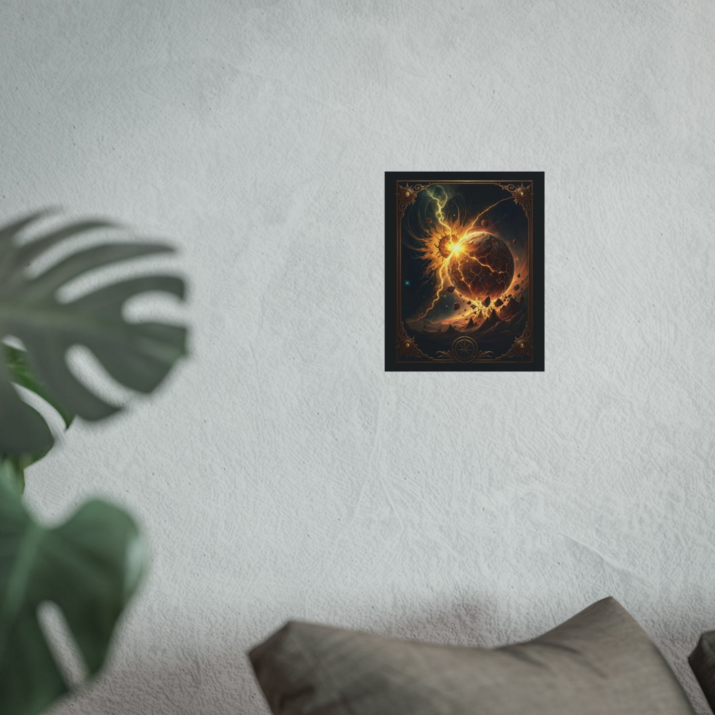 Celestial Cataclysm Wall Art — Exploding Planet Cosmic Print