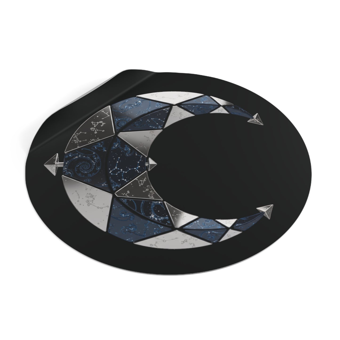 Nocturne Crescent — Geometric Lunar Vinyl Sticker