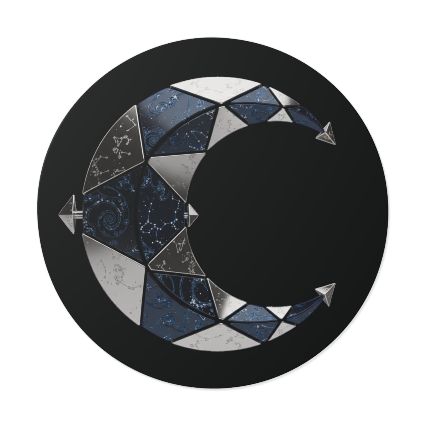 Nocturne Crescent — Geometric Lunar Vinyl Sticker