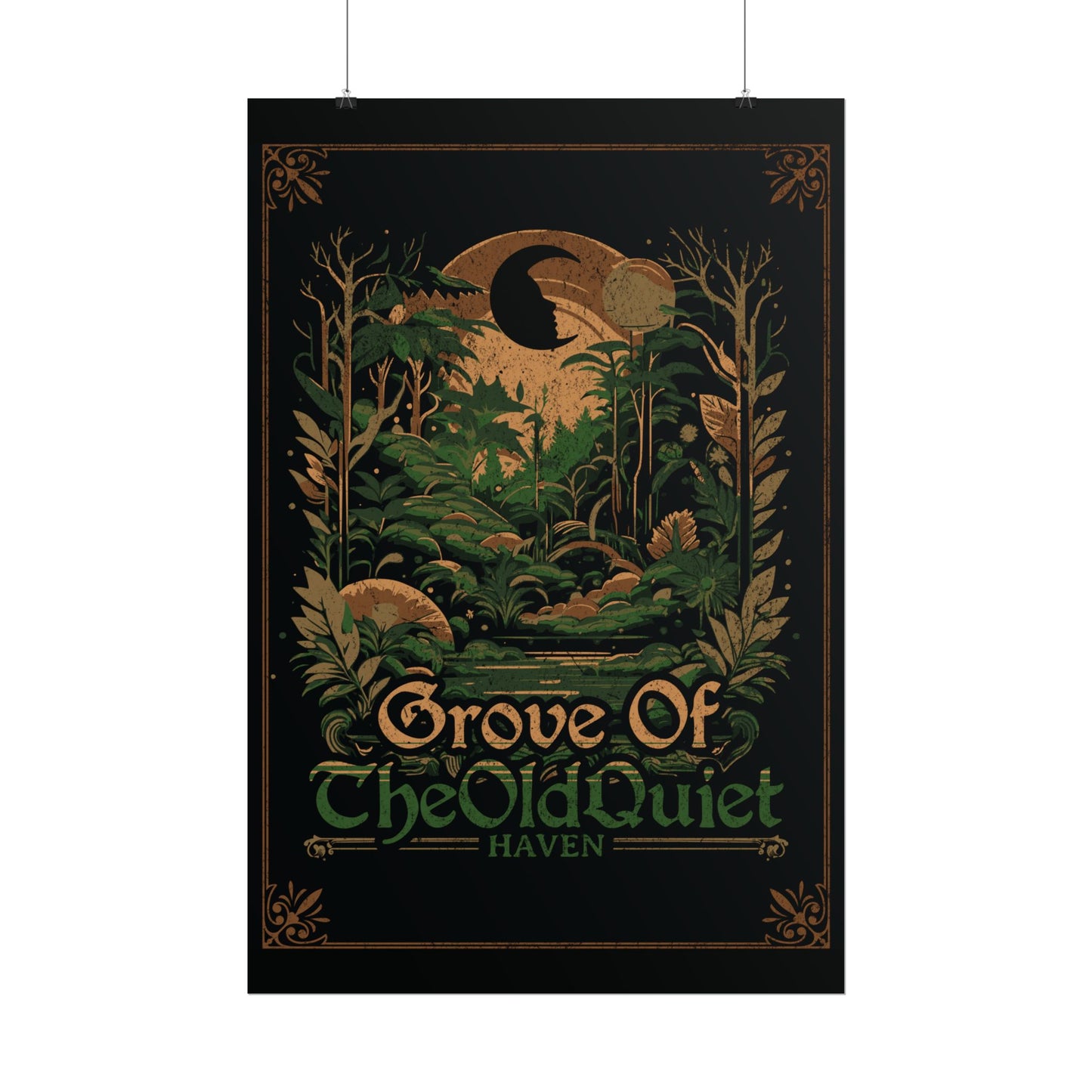 Grove of the Old Quiet Poster | Vintage Forest Moon Art Print