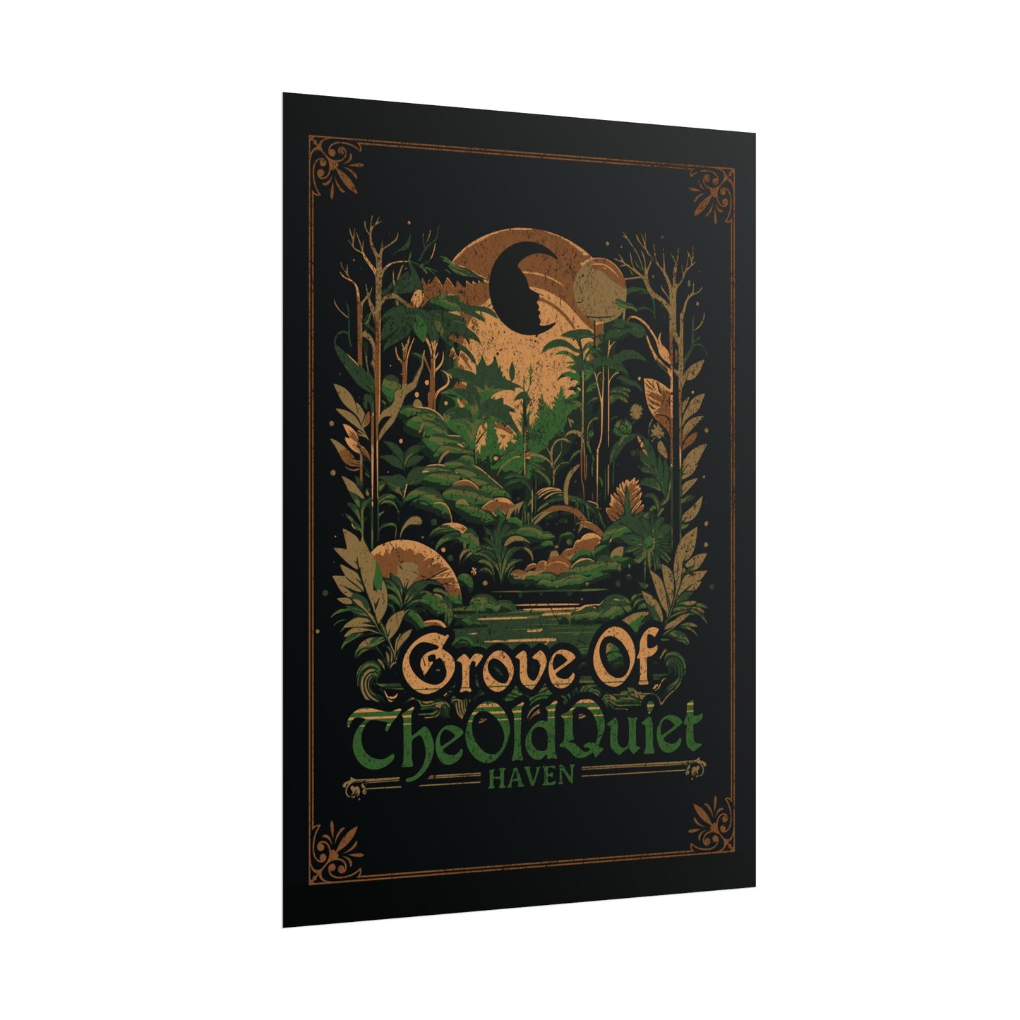 Grove of the Old Quiet Poster | Vintage Forest Moon Art Print