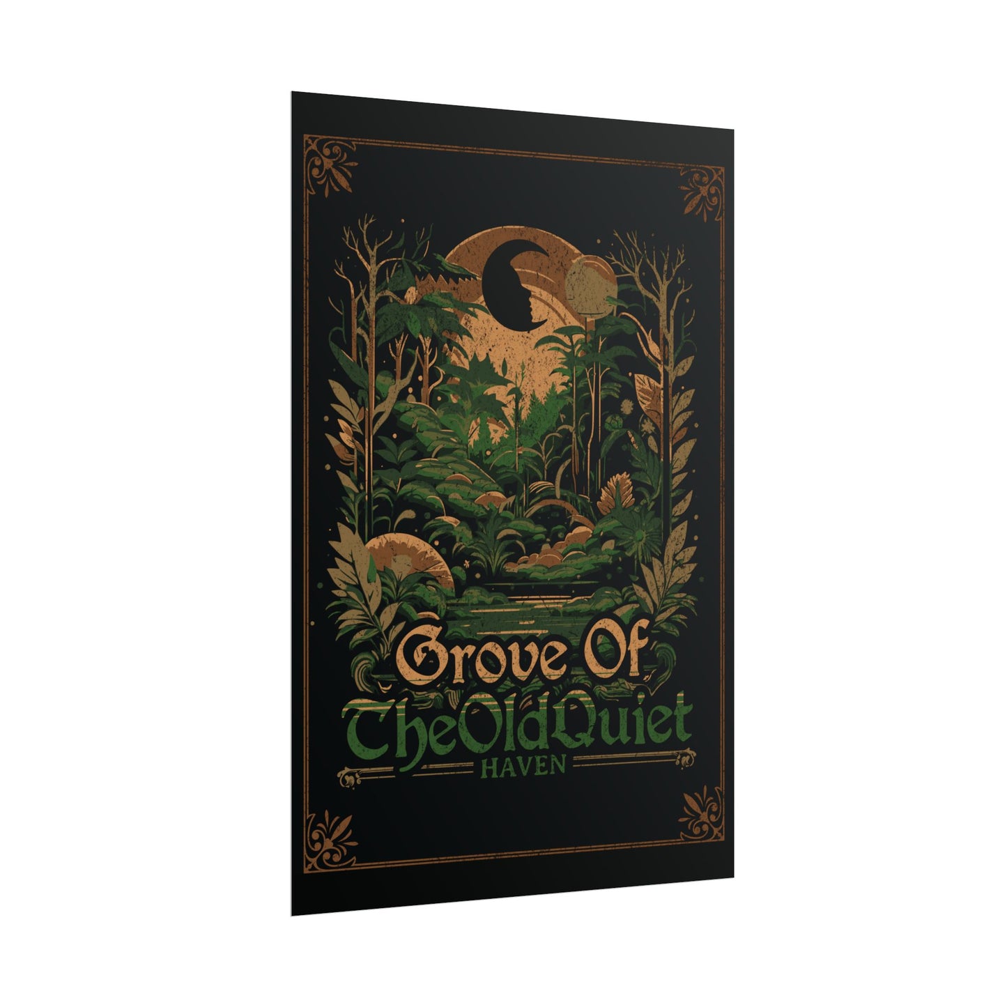 Grove of the Old Quiet Poster | Vintage Forest Moon Art Print