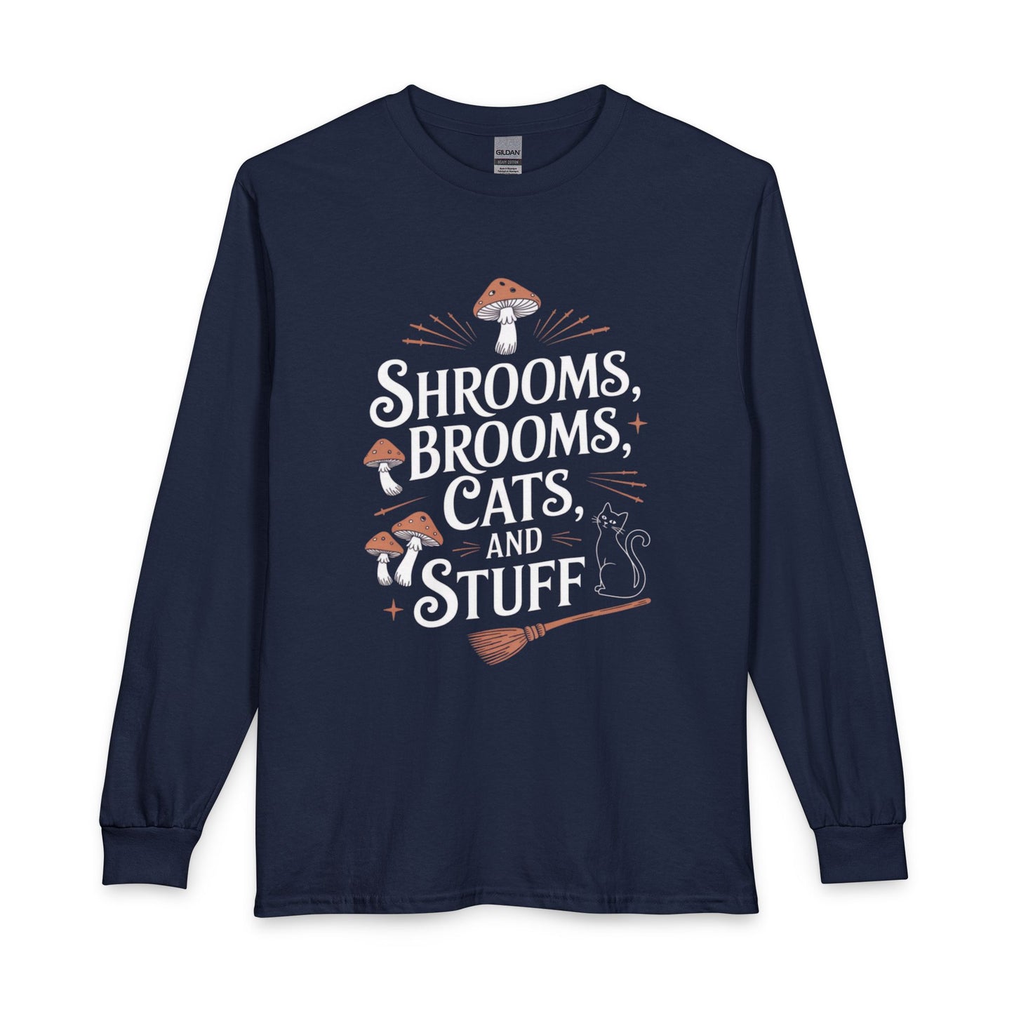 Shrooms, Brooms, Cats & Stuff Long Sleeve Shirt