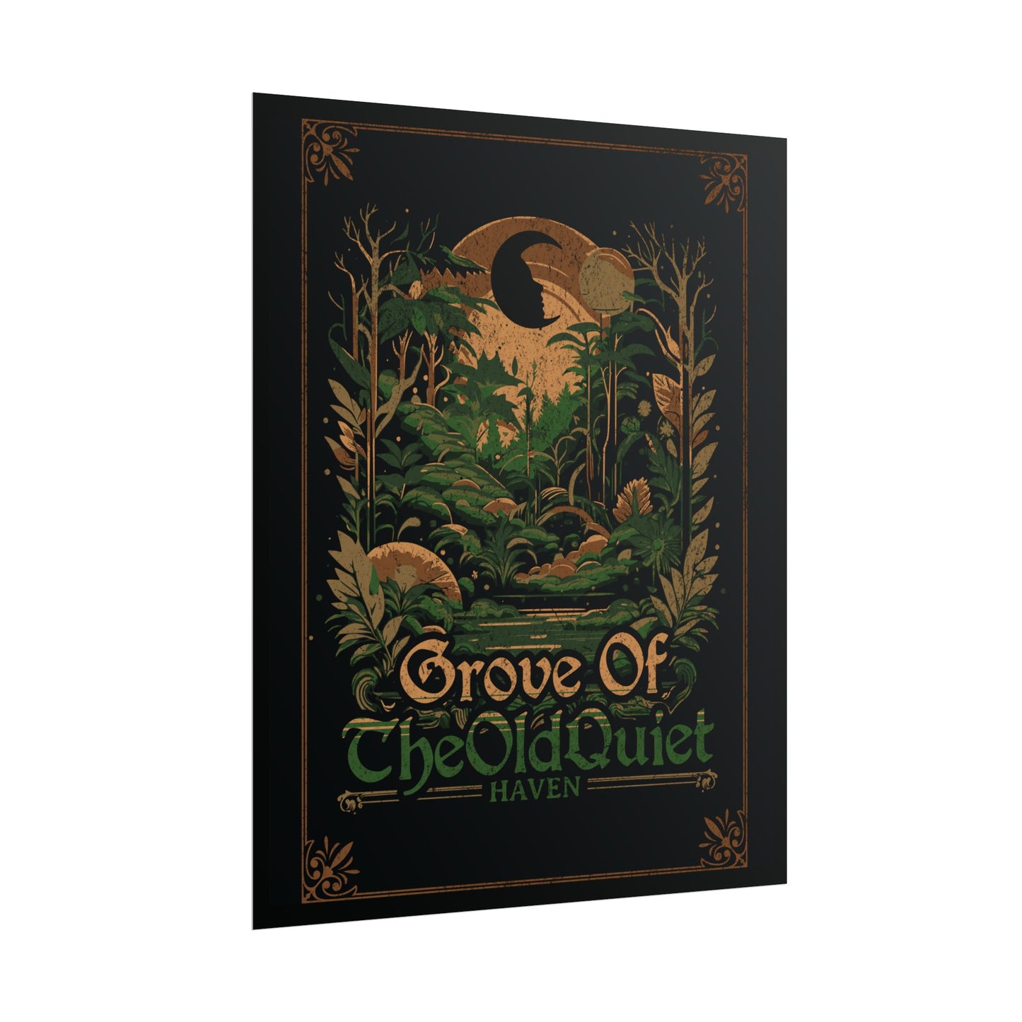 Grove of the Old Quiet Poster | Vintage Forest Moon Art Print