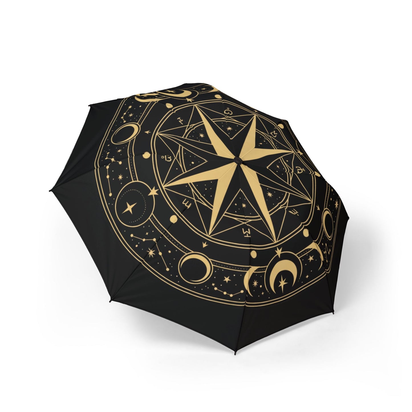 Astral Compass Umbrella — Gold Zodiac & Star Chart