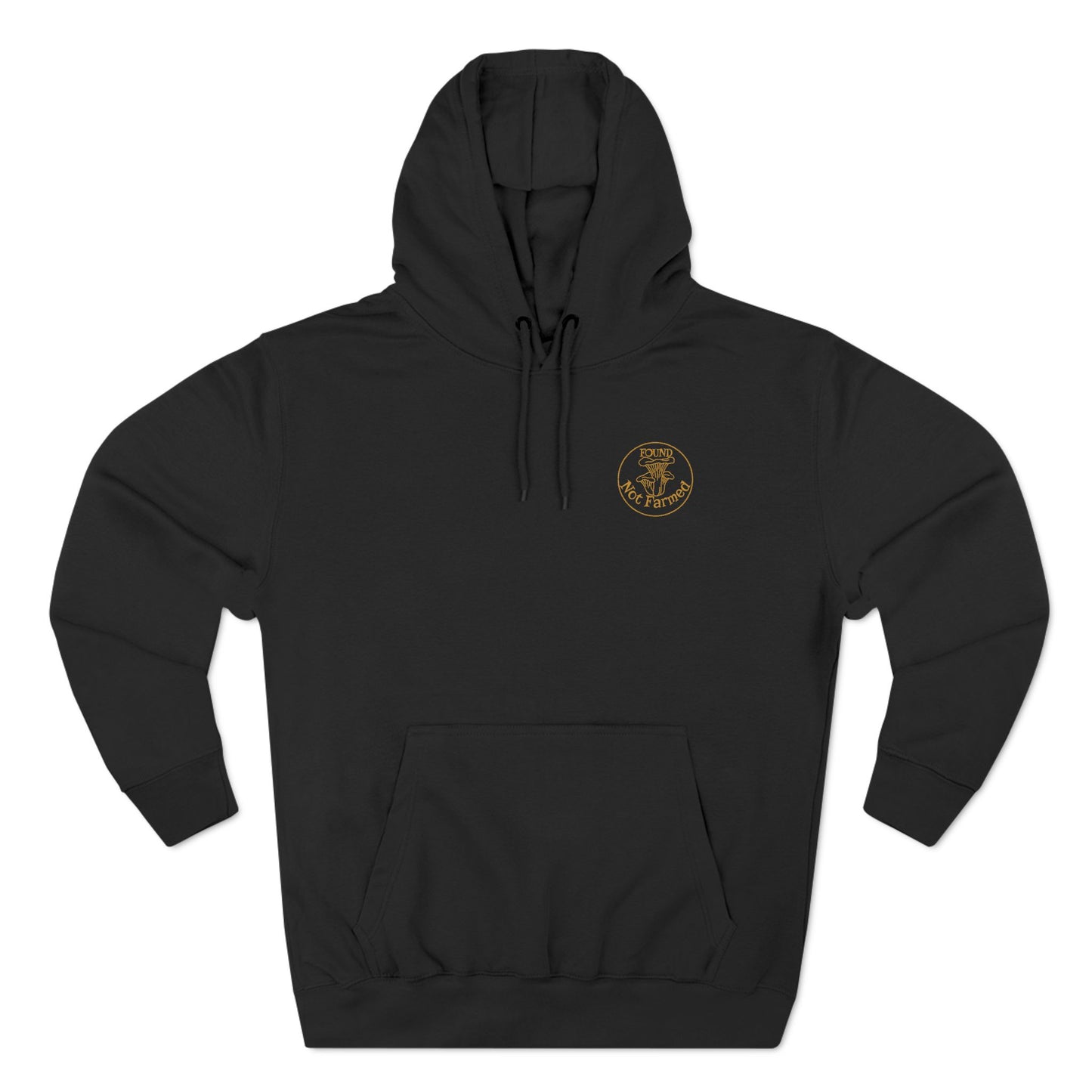 Chanterelle Field Seal Hoodie — Golden Fungi Graphic Fleece Pullover