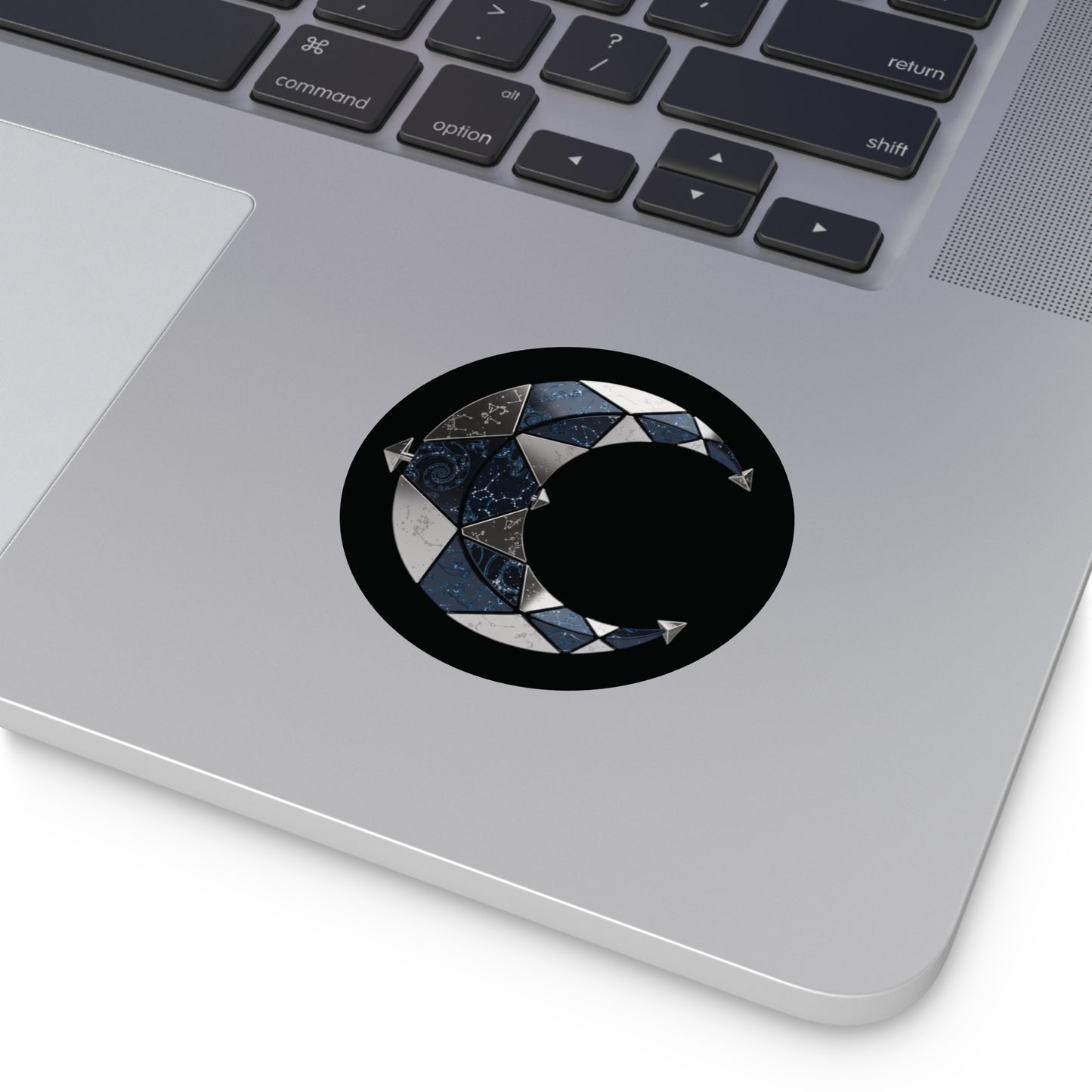 Nocturne Crescent — Geometric Lunar Vinyl Sticker