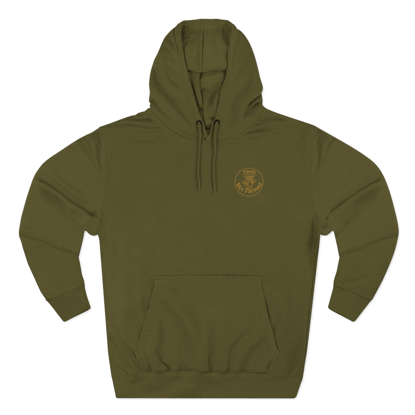 Chanterelle Field Seal Hoodie — Golden Fungi Graphic Fleece Pullover