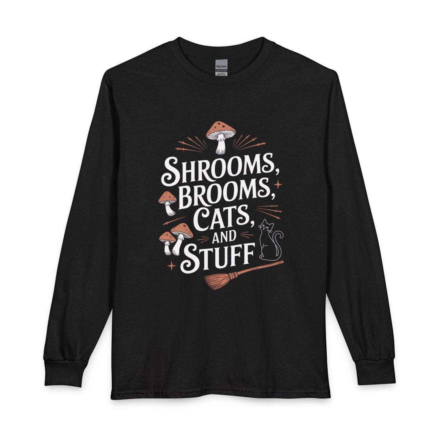 Shrooms, Brooms, Cats & Stuff Long Sleeve Shirt